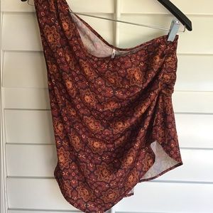 New Free People one shoulder satin top